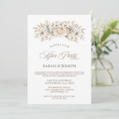 ホワイト フローラル ウェディング アフター パーティー 招待状 (スタンド正面)