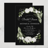 ホワイト フローラル ウェディング スプリグ 招待状 (正面/裏面)