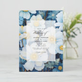 ホワイト フローラル ウェディング 招待状 (スタンド正面)