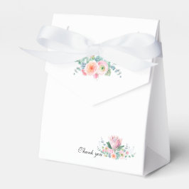 ホワイト フローラル ウォーターカラー 結婚式の引出物箱 フェイバーボックス