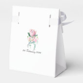 ホワイト フローラル ウォーターカラー 結婚式の引出物箱 フェイバーボックス (裏面サイド)