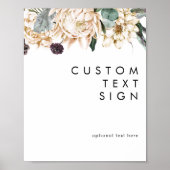 ホワイト フローラル カード&ギフト カスタム サイン (正面)