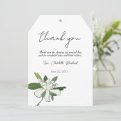 ホワイト フローラル ガーデニア シンプル ガーデン ブライズ シャワー サンキューカード (スタンド正面)