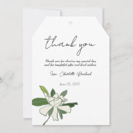 ホワイト フローラル ガーデニア シンプル ガーデン ブライズ シャワー サンキューカード