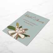 ホワイト フローラル ガーデニア シンプル ガーデン ブライズ シャワー 箔招待状 (回転した状態)