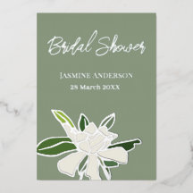 ホワイト フローラル ガーデニア シンプル ガーデン ブライズ シャワー