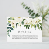 ホワイト フローラル クリーム ビューティフル ウェディング ディテール カード (スタンド正面)