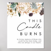 ホワイト フローラル ザ キャンドル バーンズ サイン (正面)
