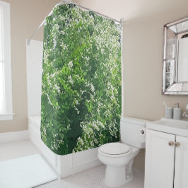 ホワイト フローラル シャワー カーテン