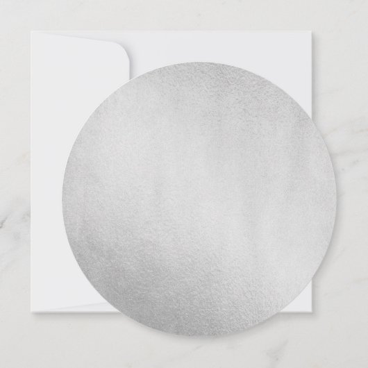 ホワイト フローラル シルバー 25周年 結婚記念日 招待状 (裏面)