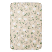 ホワイト フローラル スカンジナビアン バスマット (正面縦)