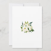 ホワイト フローラル スワッシュ ホワイト ウェディング ディテール II 招待状 (裏面)