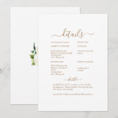 ホワイト フローラル スワッシュ ホワイト ウェディング ディテール II 招待状 (正面/裏面)