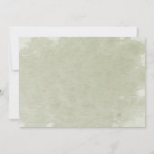ホワイト フローラル セージ グリーン リーフ 卒業パーティー 招待状 (裏面)