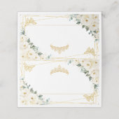 ホワイト フローラル バタフライ キンチアニエラ 16歳の誕生日 プレイスカード (外部開封)