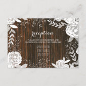 ホワイト フローラル バーンワード インスパイア ウェディング レセプション エンクロージャーカード (正面)