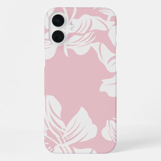 ホワイト フローラル パターン 背景 iPhoneケース (裏面)