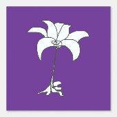 ホワイト フローラル パープル 壁紙 (正面)