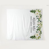 ホワイト フローラル ブライダル シャワー バックドロップ タペストリー (正面(横))