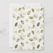 ホワイト フローラル ブライダル シャワー 招待状 (裏面)