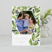 ホワイト フローラル ブルー ベリー ヘキサゴン ハッピー ホリデー (立ち正面)