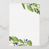 ホワイト フローラル ブルー ベリー ヘックス ハッピー ホリデー (裏面)