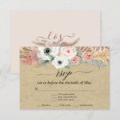 ホワイト フローラル ボヘミアンパンパスグラス トロピカルパーム RSVP (正面/裏面)