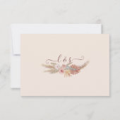 ホワイト フローラル ボーホー パンパス グラス トロピカル パーム RSVP (裏面)