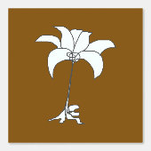 ホワイト フローラル リッチ ブラウン 壁紙 (正面)