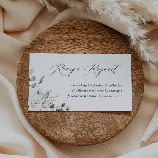 ホワイト フローラル レシピ リクエスト シャワー エンクロージャー カード