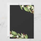 ホワイト フローラル レッド ベリー ヘキサゴン ハッピー ホリデー シーズンカード (裏面)