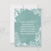 ホワイト フローラル 任意の色 テーブル番号 席次表 招待状 (裏面)