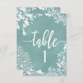 ホワイト フローラル 任意の色 テーブル番号 席次表 招待状 (正面/裏面)