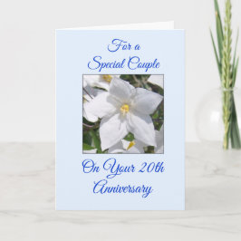ホワイト フローラル 20周年 結婚記念日 カスタマイズ可能 カード