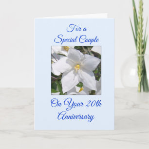 ホワイト フローラル 20周年 結婚記念日 カスタマイズ可能 カード
