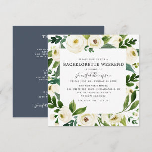ホワイト·フローラ&グリーナリー·バチェロレッテ週末 招待状
