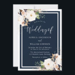 ホワイト＆ブッシュ フラワーズ ネイビー インディゴ ウェディング 招待状<br><div class="desc">ホワイト＆ブッシュ フラワーズ ネイビー インディゴ ウェディング インビテーション

Niche And Nest ストアでのマッチングコレクション！</div>