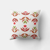 ホワイト&ブラウンフォークアートフローラエレガントコジ素朴ー クッション (裏面)