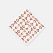 ホワイト&ブラウンフォークアートフローラエレガントコジ素朴ー スタンダードカクテルナプキン (角)