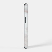 ホワイト ブラウン マーブル iPhone 15ケース (右側面)