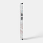 ホワイト ブラウン マーブル iPhone 15ケース (左側面)
