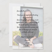 ホワイト&ブラックありがとう2写真卒業カード サンキューカード (裏面)