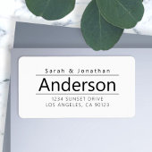 ホワイト&ブラックはっきりしたモダン差出人住所 ラベル