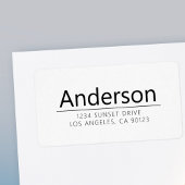 ホワイト&ブラックはっきりしたモダン差出人住所 ラベル