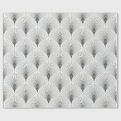 ホワイト&ブラックアートデコのシームレスパターン ラッピングペーパー (フラット)