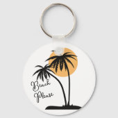 ホワイト&ブラックイエロービーチキーチェーン キーホルダー (正面)