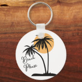 ホワイト&ブラックイエロービーチキーチェーン キーホルダー (正面)