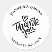 ホワイト&ブラックカスタム結婚式の引き出物 ラウンドシール (正面)