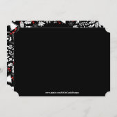 ホワイト&ブラッククリスマスリースパーティの招待状 招待状 (正面/裏面)