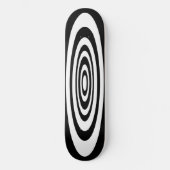 ホワイト&ブラックサーフオーバルスケートボード スケートボード (正面)